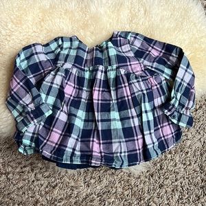 VGUC Baby Gap flowy lined long sleeve blue and purple top 12-18 months